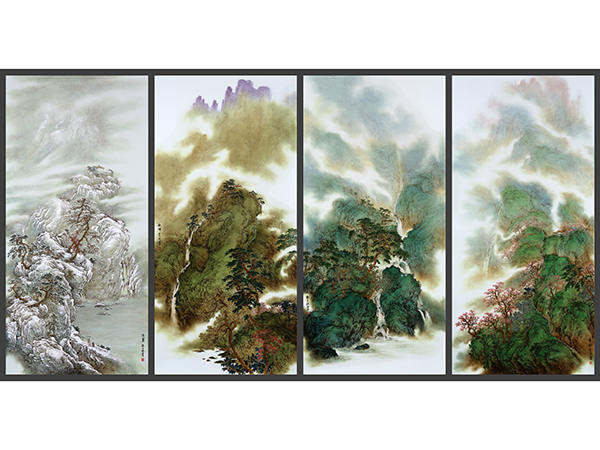 四条屏 - 工艺美术大师刘文斌陶瓷作品